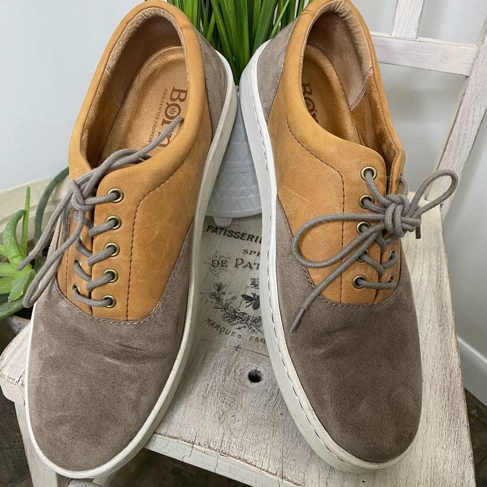 Born leather and suede lace up casual shoe, 11m